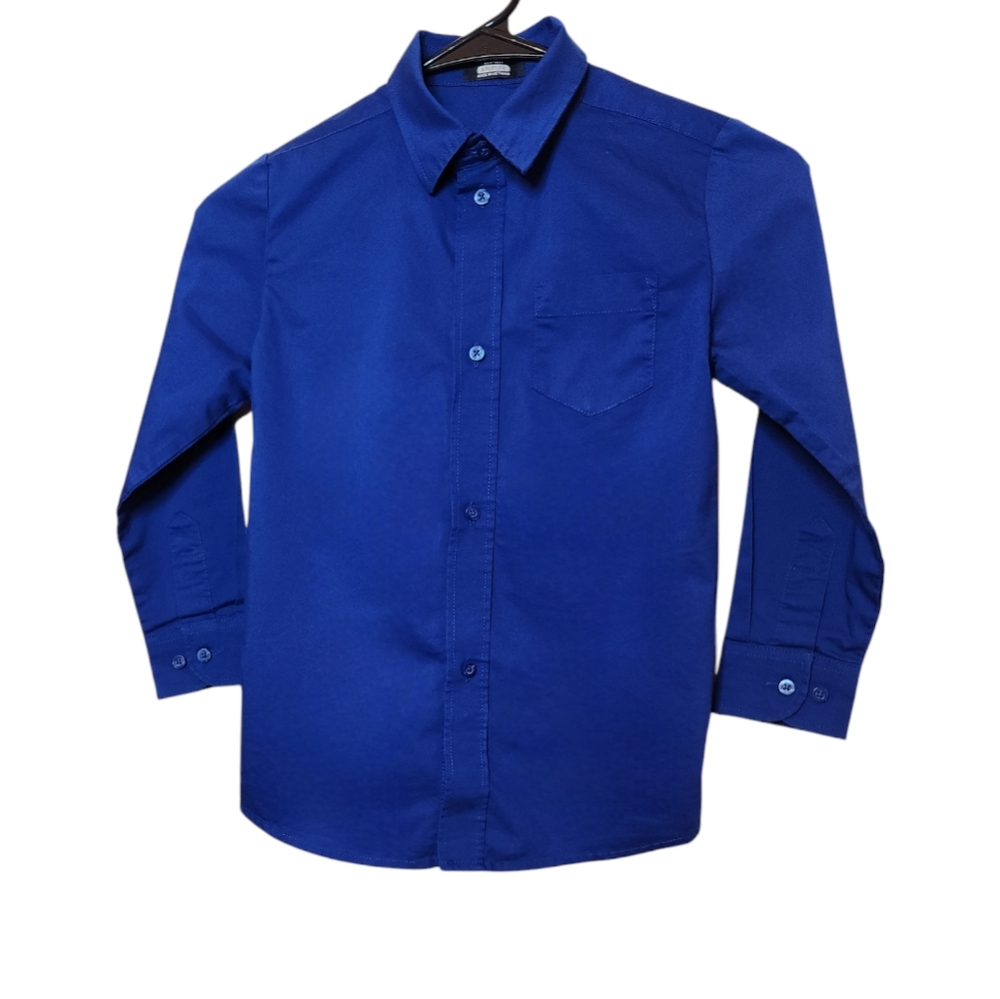 Arrow Aroflex Dress Shirt- Boys SZ 6/7 Color- Royal Blue.